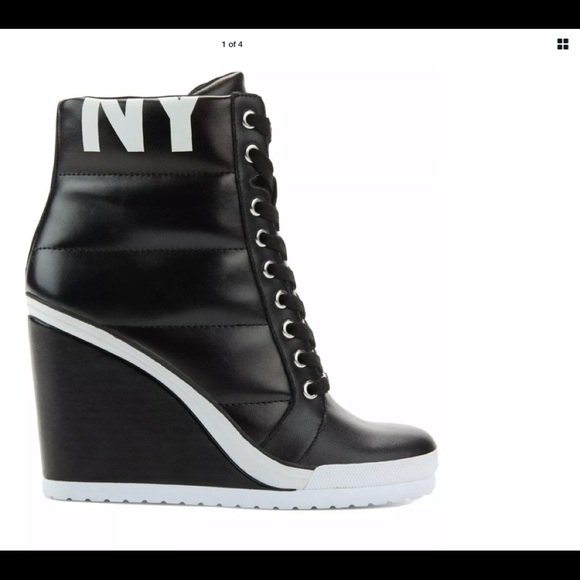 dkny women's noho wedge sneakers